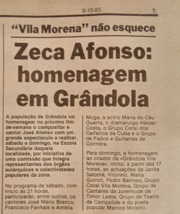 José Afonso	- - -		Se7e - nr. 383	- - - - -	Jornal