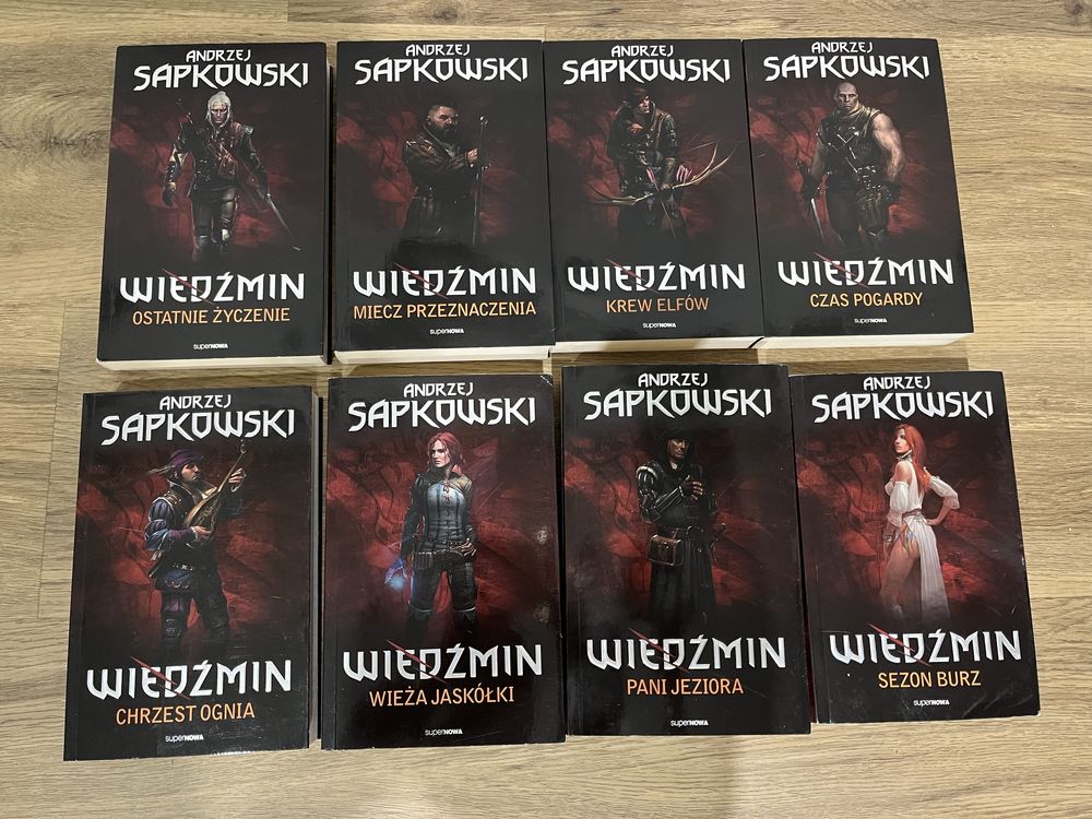 Andrzej Sapkowski Wiedźmin tom 1-8 okładka gra
