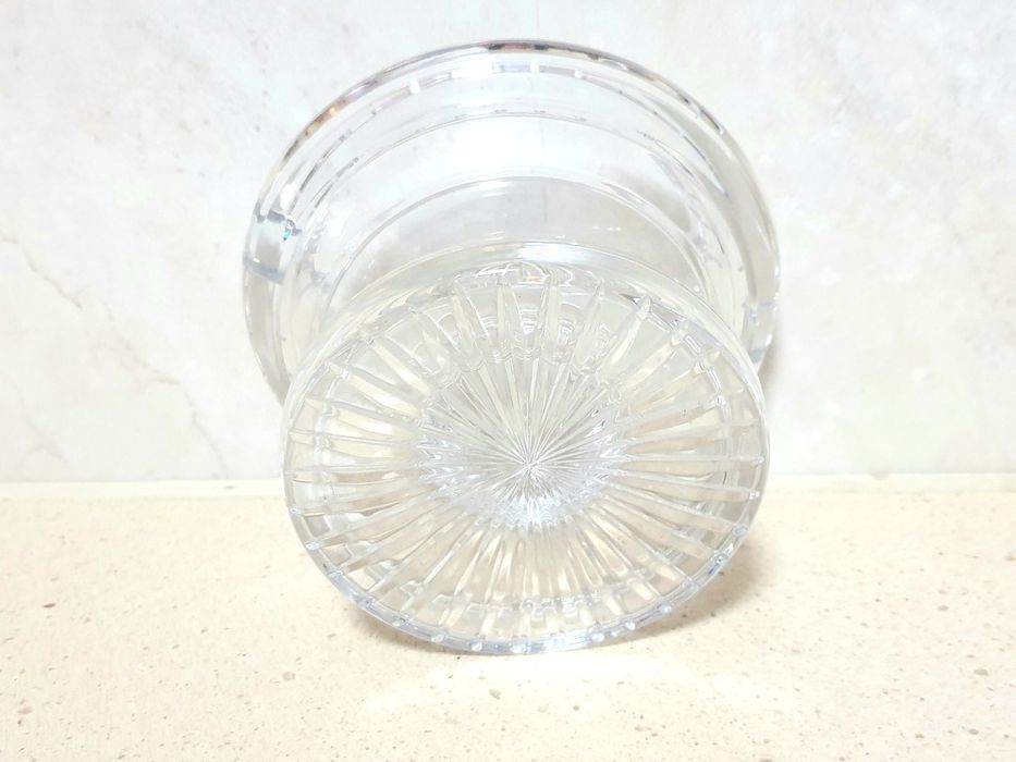 Fantástico pesado cinzeiro de pé alto vintage em cristal