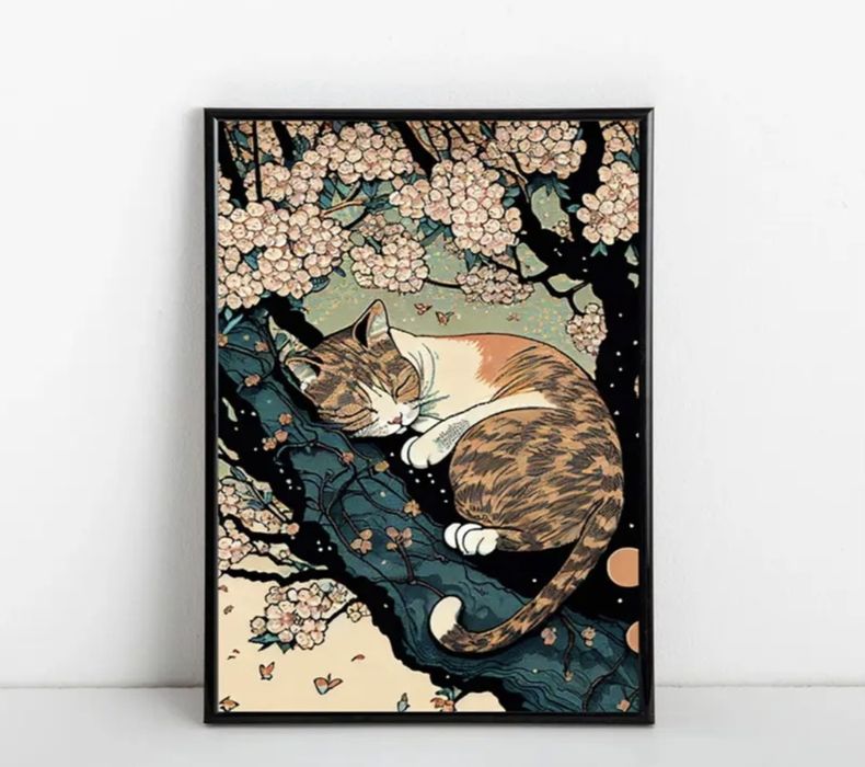 Plakat z kotem nowy 90x60