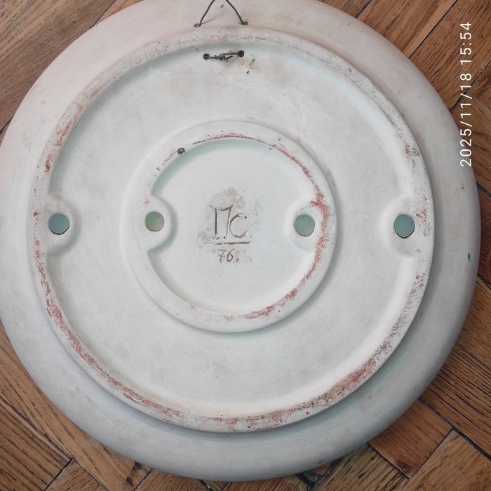 Тарілка настінна керамічна 37 см діаметр, часів Ссср, 1976 рік ЛКСФ?