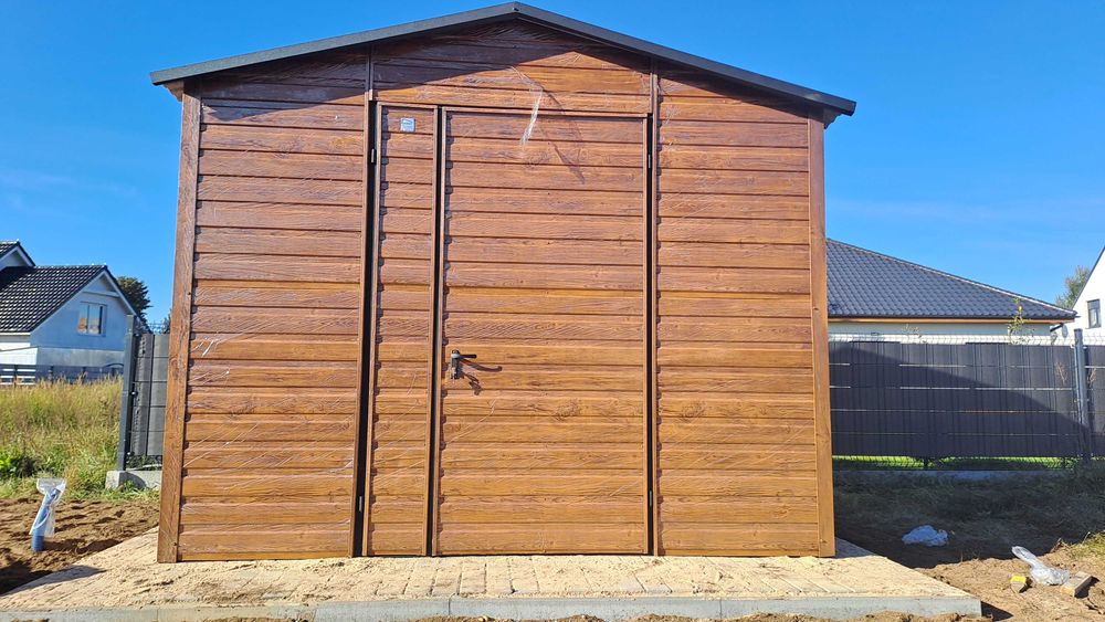 Garaż Blaszany Grafitowy do ogrodu / na działkę - Schowek  - Maj-Blach