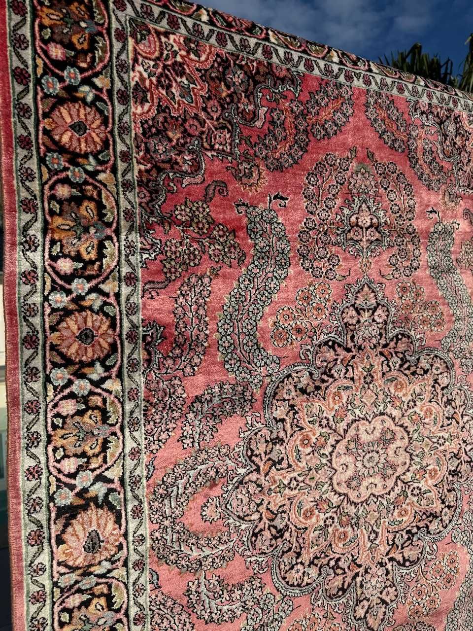 Nowy r.tkany jedwabny dywan perski  GHOUM 190x121 cm galeria 14 tyś
