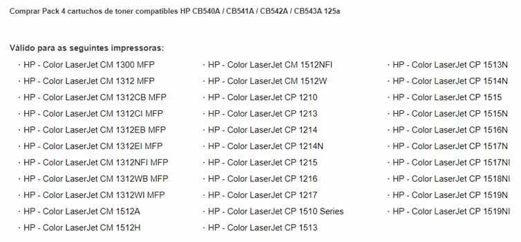 4 toners compativeis HP - Color LaserJet CM 1300 MFP