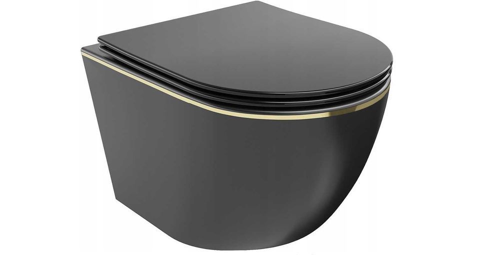 PROMOCJA Muszla CZARNA Miska WC Rimless Wolnoopadająca 0 zł KURIER