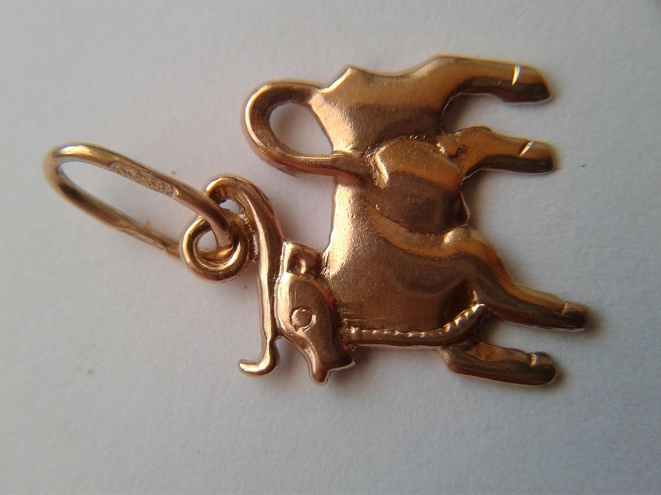Золотая подвеска Телец 1,42 г. 583 СССР золотой кулон золота підвіска