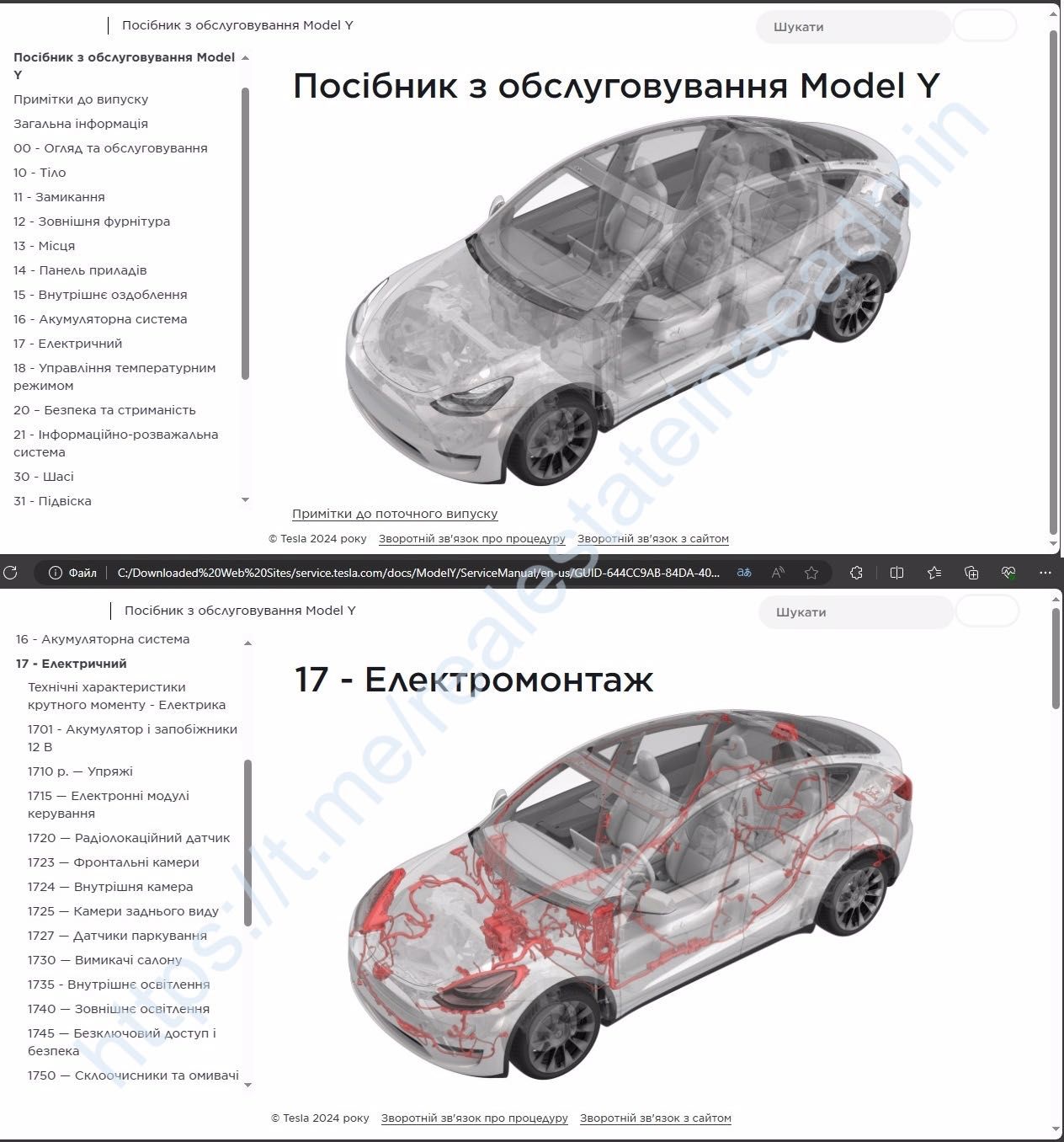 Service Manual Tesla Model Y, Сервіс мануал, інструкція