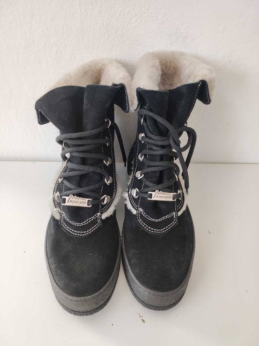 - Ammann - Markowe śniegowce, botki r. 39 Skóra