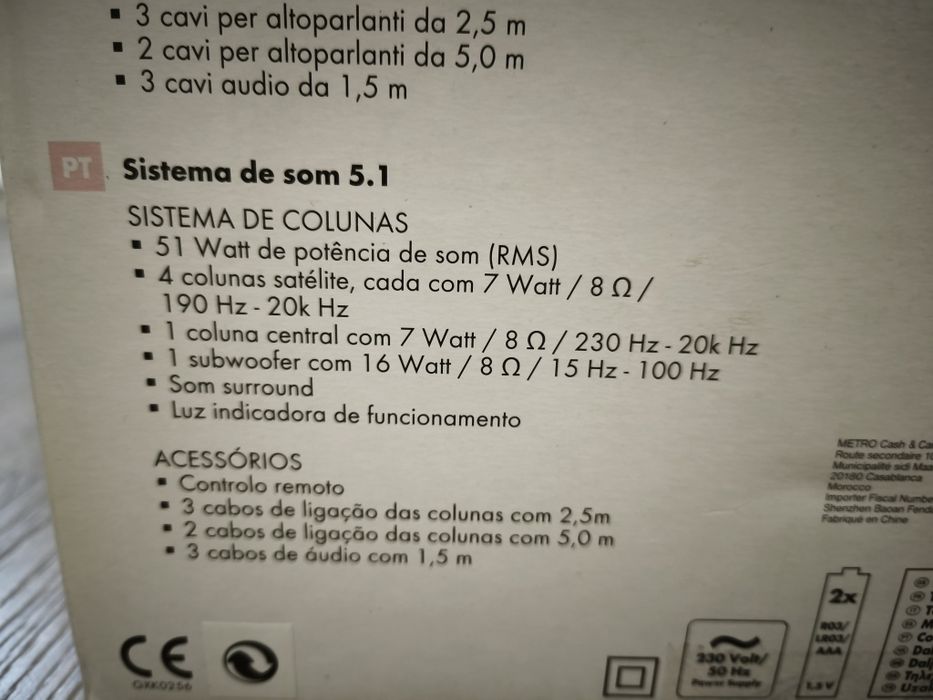 Sistema de som Watson novo em caixa