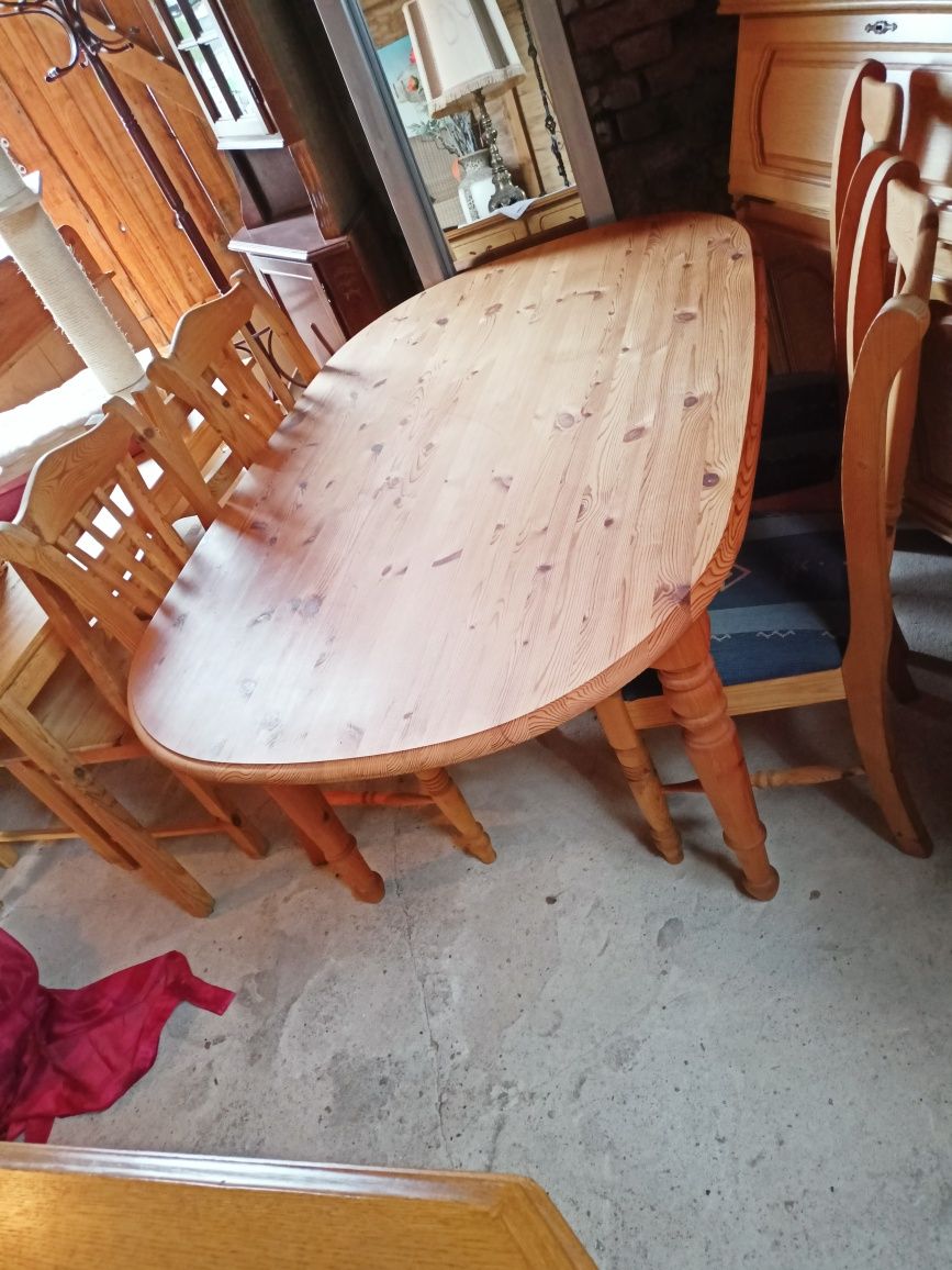 Stół Sosnowy plus krzesła