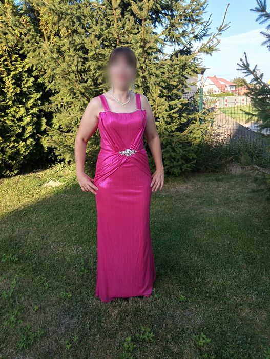 Długa suknia sukienka połysk rybkaL/40 Andrzejki Sylwester studniówka