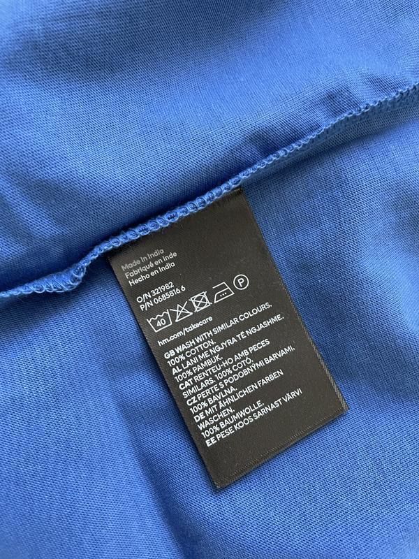 Чоловіча синя футболка regular fit h&m футболка з круглим вирізом стан