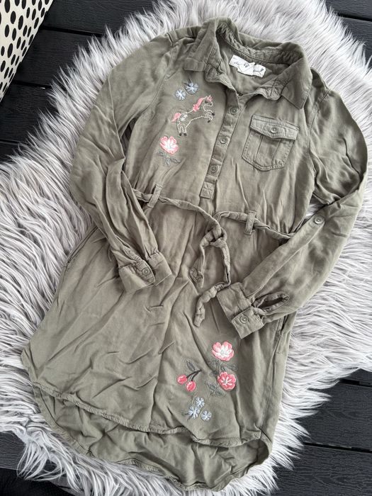 Koszulowa sukienka dziewczęca H&M 134 cm