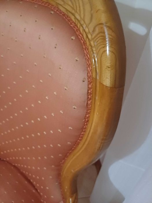 Cadeirão tecido rosa velho