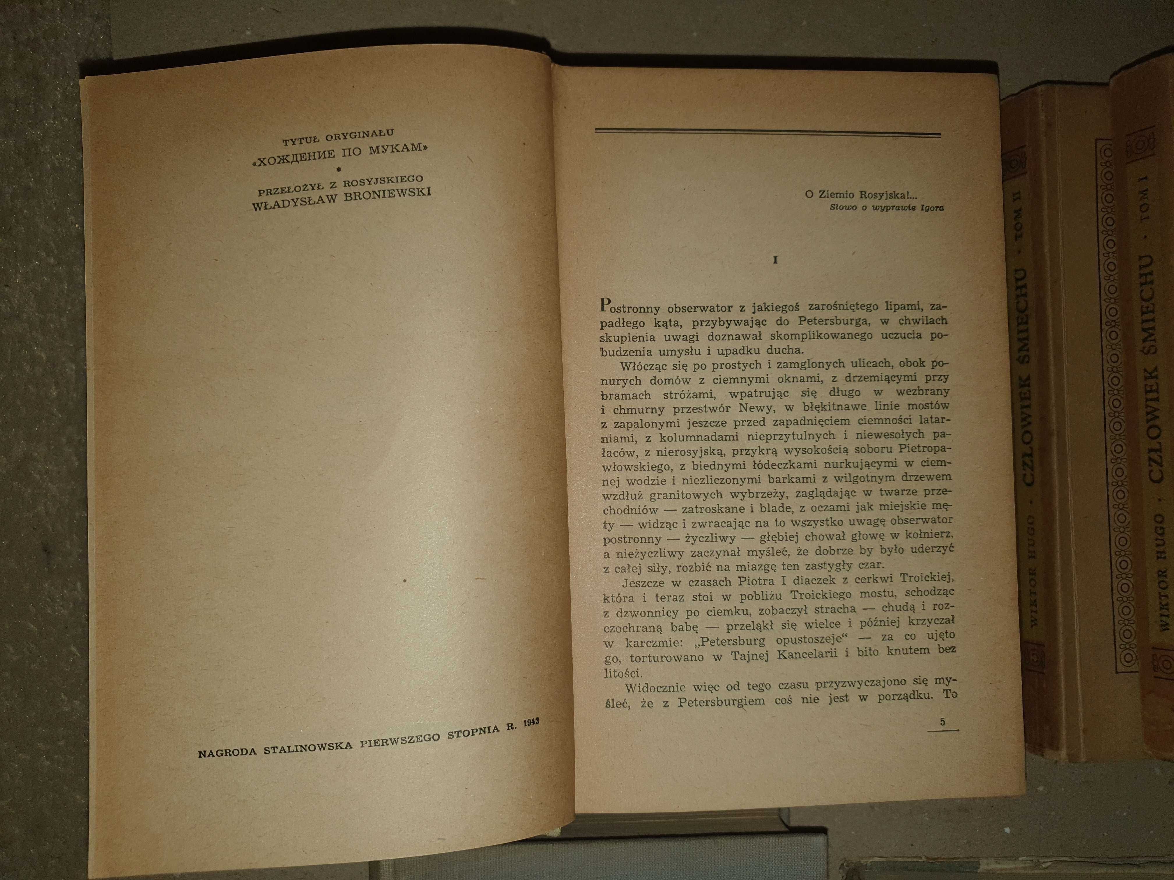 Tołstoj Droga przez mękę Tomy 1-3, 1943 r. - wydanie kolekcjonerskie