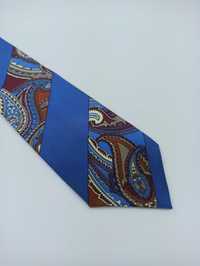 Gianfranco Ferre jedwabny krawat w paski niebieski paisley gf03