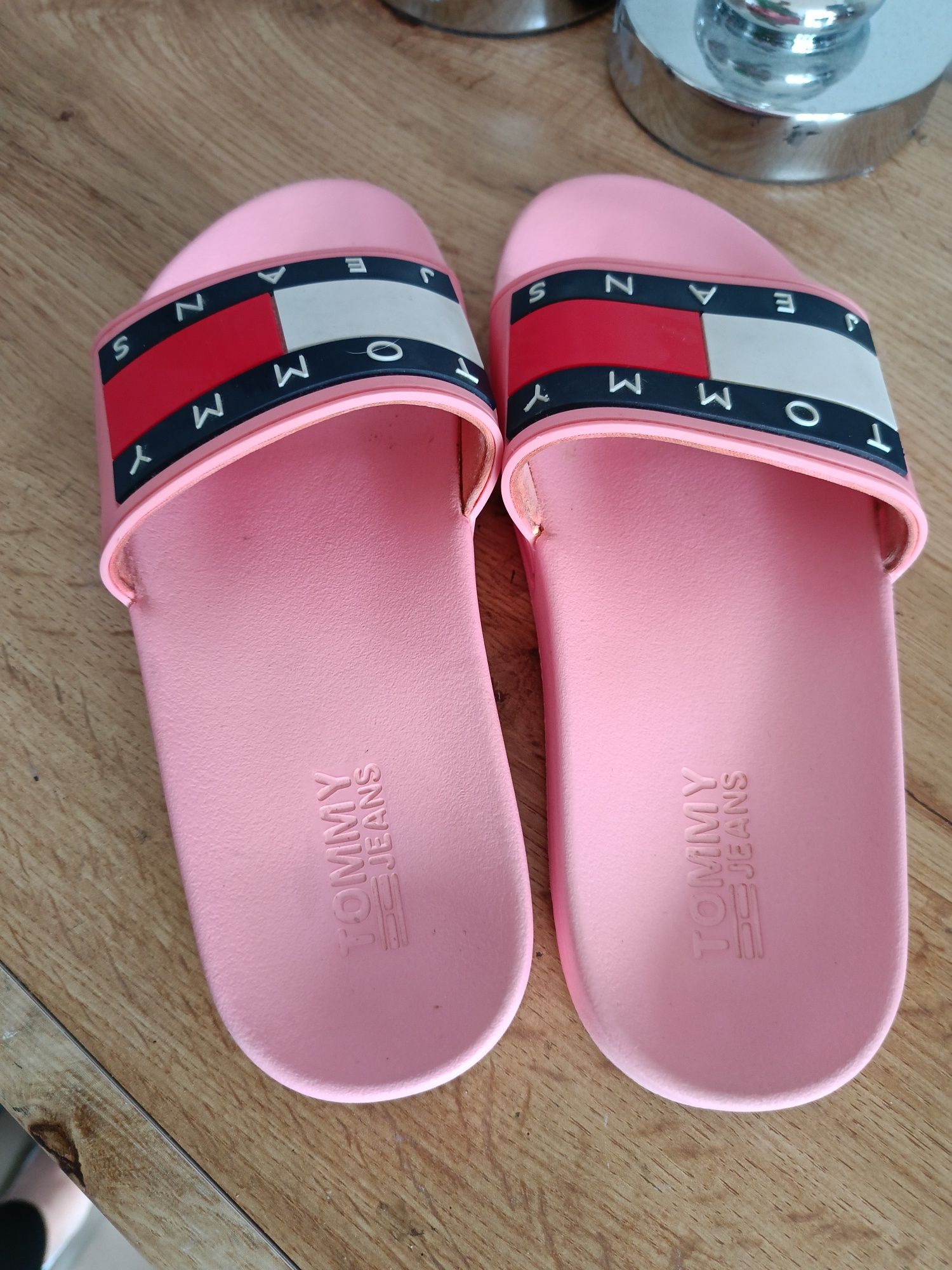 Klapki Tommy Hilfiger jeans 36 różowe