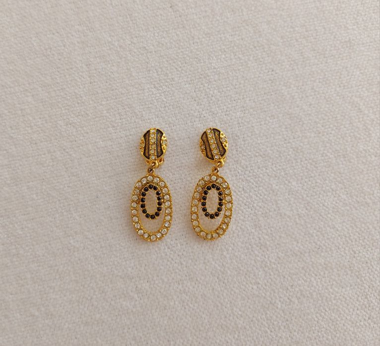 Klipsy z diamencikami kolor złoty