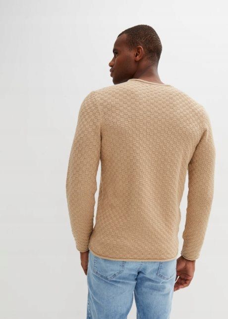 B.P.C męski sweter beżowy strukturalny r.XL