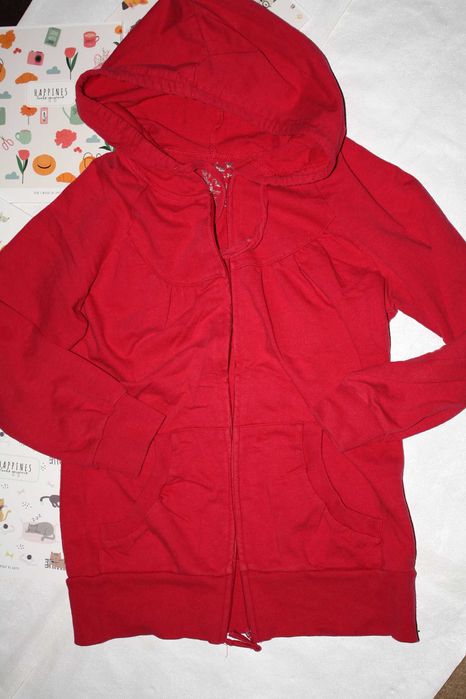 Кофта -худи с капюшоном на змейке девочке 10/11 лет хорошее состояние