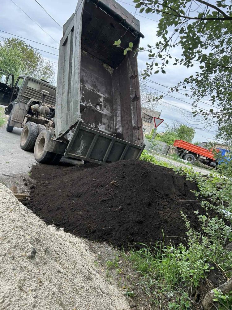 Доставимо:Чернозем пісок щебінь торф Вивіз сміття-Чернозем песок глину