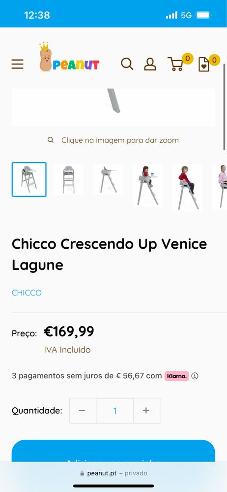 Cadeira refeicao - chicco crescendo up