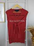 Jedwabny sweter bordowy czerwony bawełniana bluza Tommy Hilfiger TH