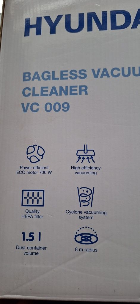 ODKURZACZ bezworkowy HYUNDAI vc009