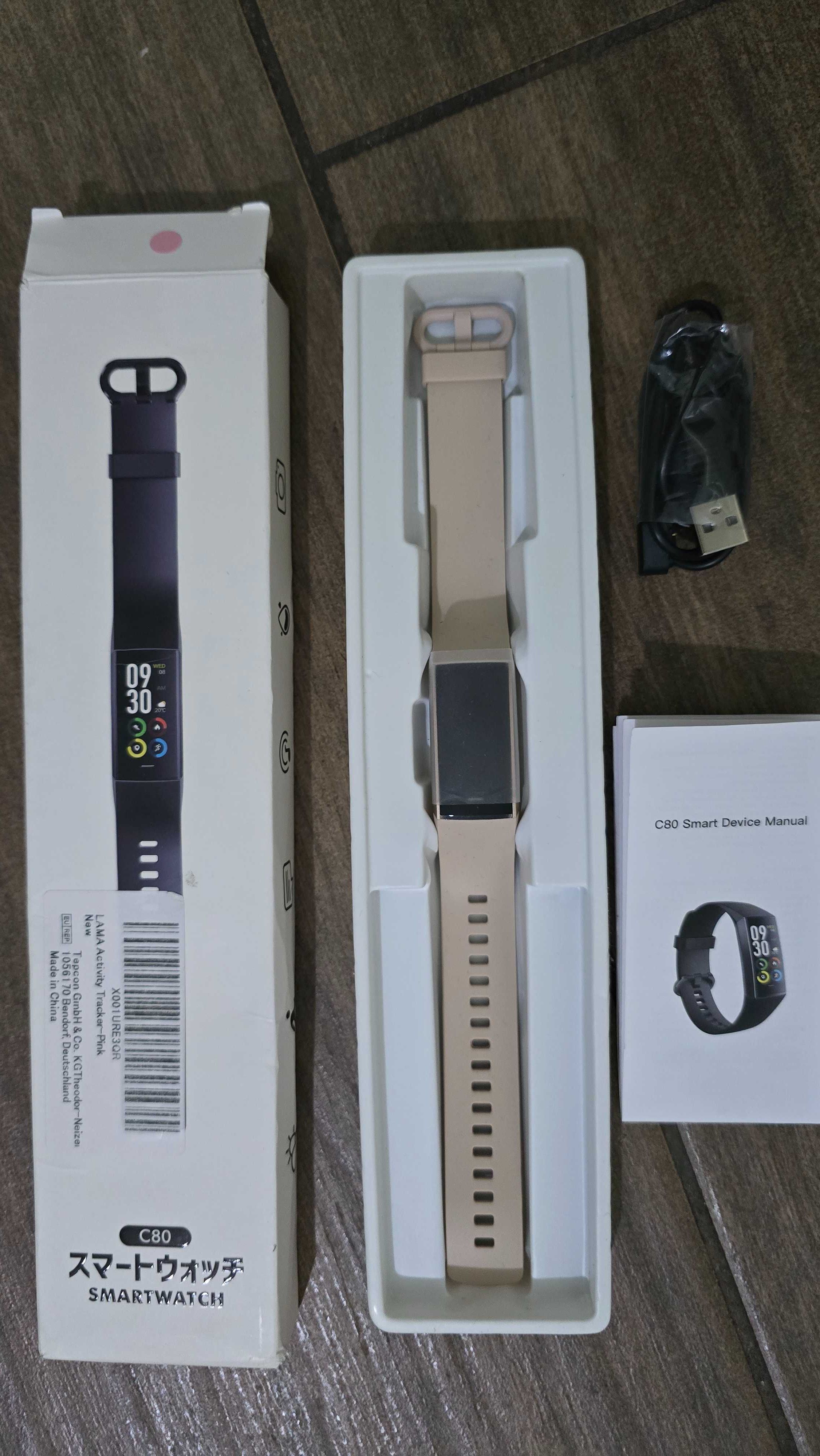 LAMA C80 Activity Tracker Fitness Smartwatch Powiadomienia Monit Tętna