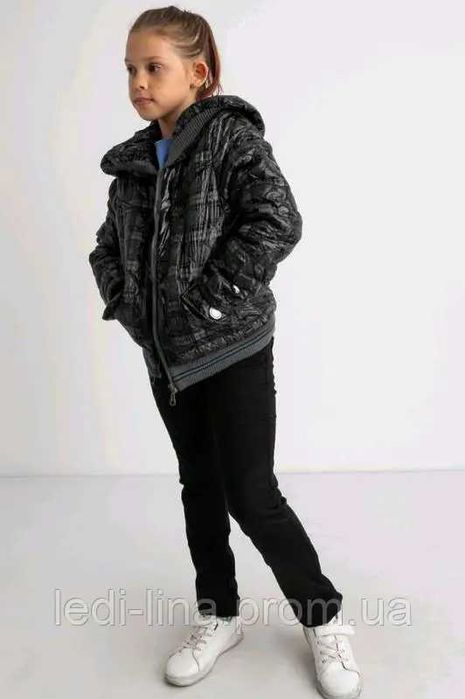 Куртка стеганная девочки-подростка осень без капюшона 2 цвета р.М.L,XL