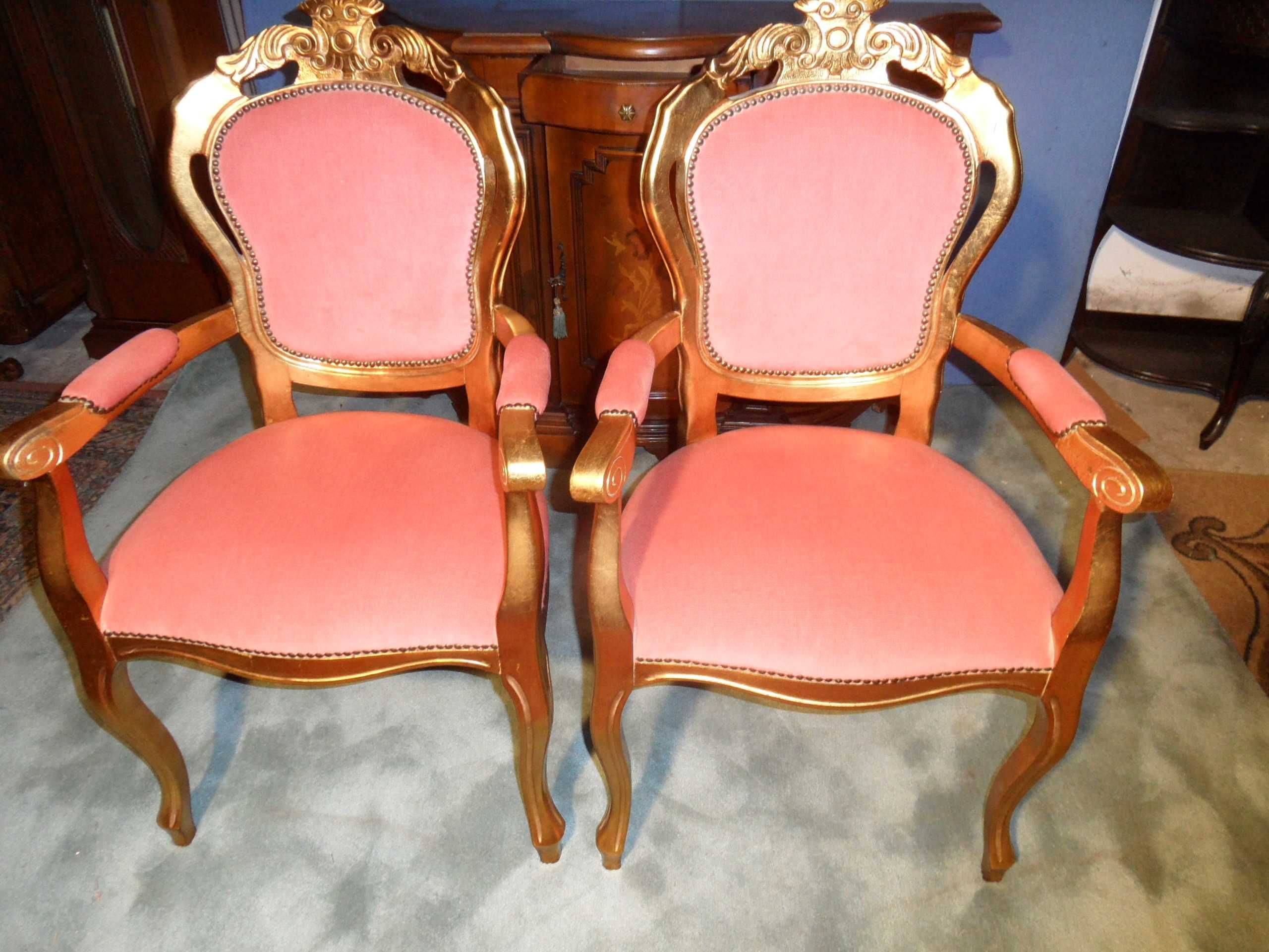 2 Fotele Kapitańskie Barokowe   Złocone z Włoch