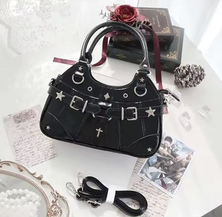 Сумка с цепочкой прозрачный карман 2 сторонняя ita bag Лолита готика