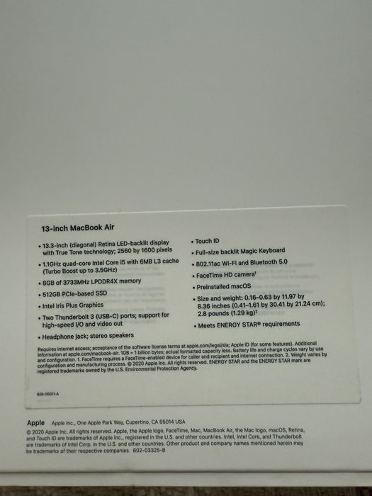 MacBook Air 13 Retina 2020 M1 | 8gb Ram | SSD 512gb gold