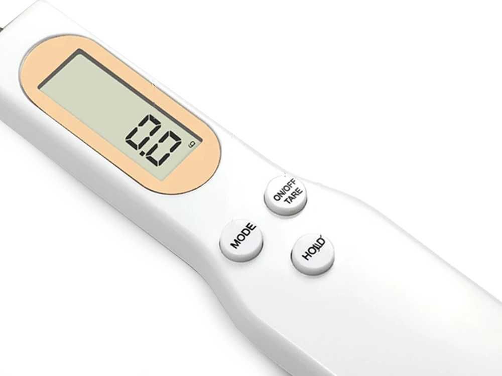 WAGA KUCHENNA ŁYŻKA elektroniczna LCD RĘCZNA Precyzyjna do 500g Biała