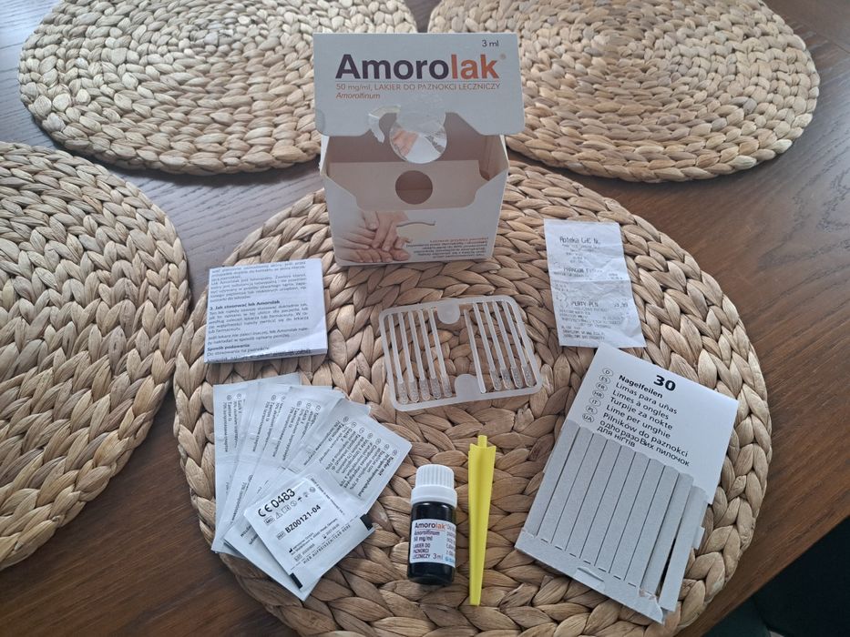 Amorolak 3 ml lakier do paznokci cały zestaw