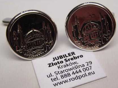 Srebrne spinki budowla Meczet