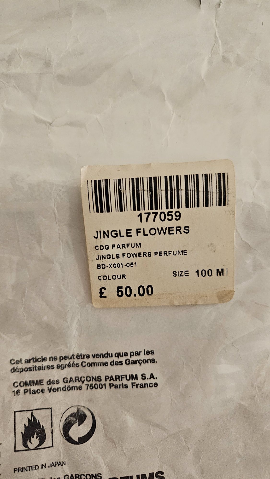 Comme des garcons jingle flowers perfumy unikat 2009