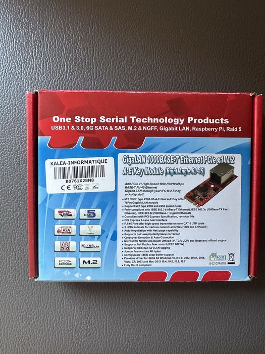 Placa controladora M.2 para RJ45 1000