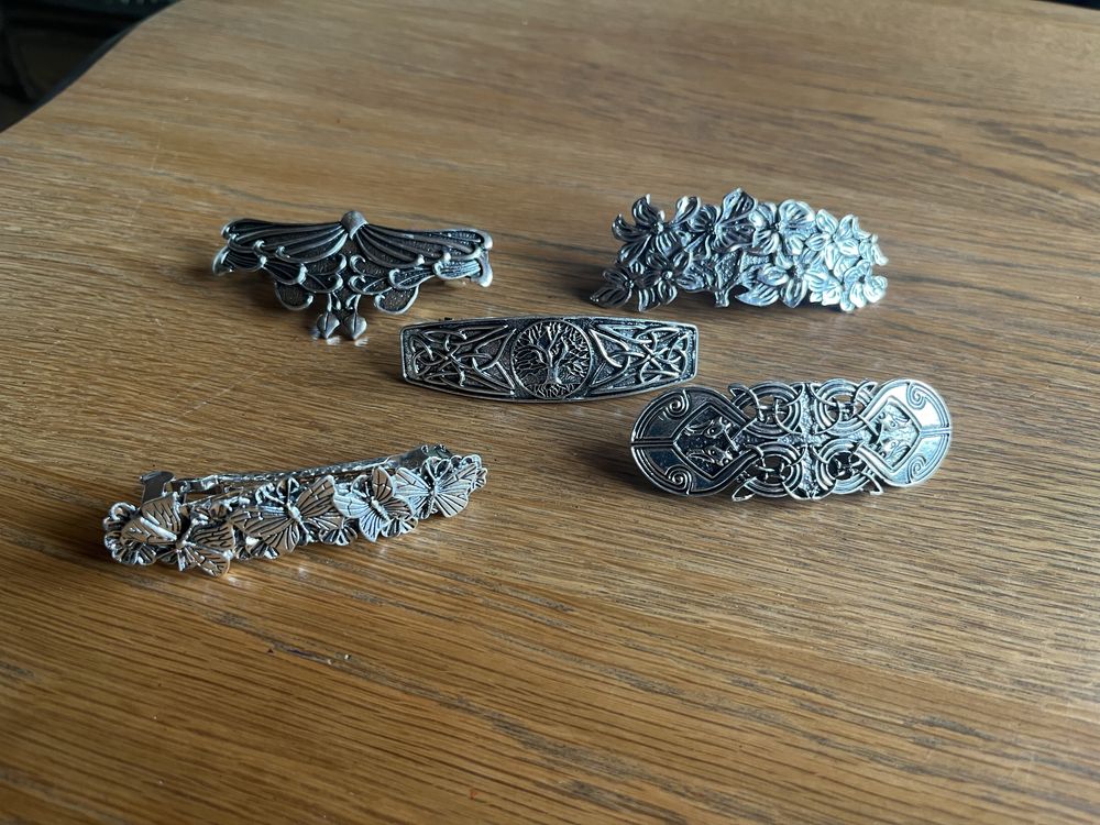 zestaw 5 spinek automatycznych metalowch