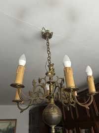 zyrandol pająk vintage prl lampa