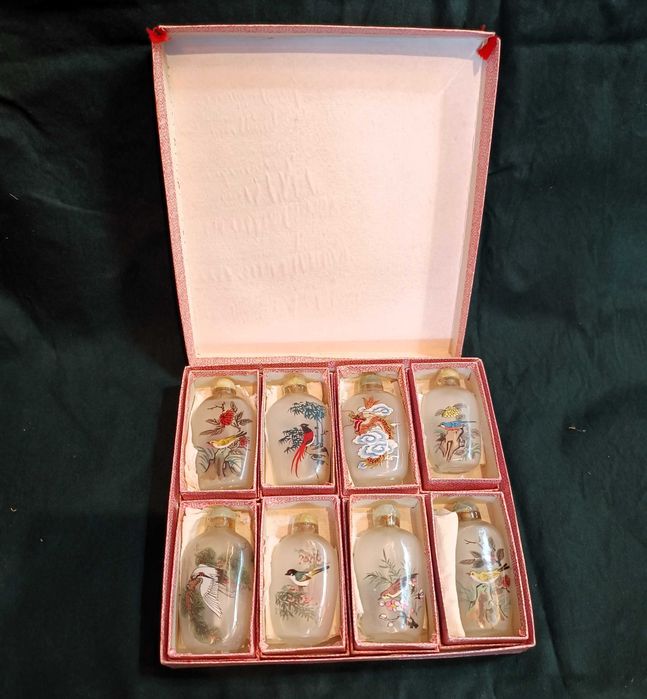 Frascos Rapé Chineses Vidro Pintados Mão