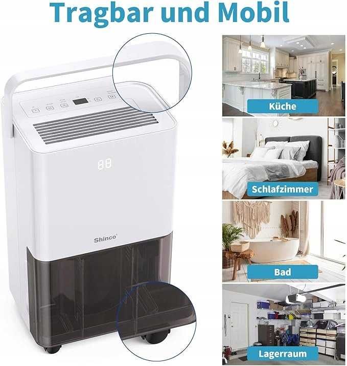 Osuszacz powietrza SHINCO 10 l/ SDL5-10D 200W czujnik wilgotności 45m3