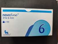 "NovoFine" 31G 6mm иглы для инсулиновых шприц-ручек,100 штук