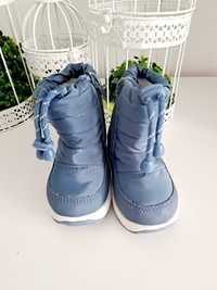 Zimowe buty śniegowce dla chłopca Sinsay 20/ 13 cm niebieskie