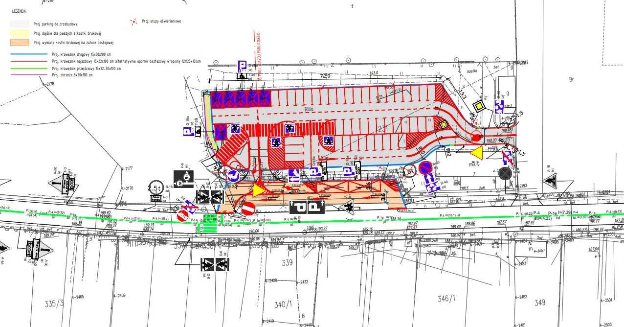 Projekty zjazdów, parkingów,dróg, czasowa organizacja ruchu