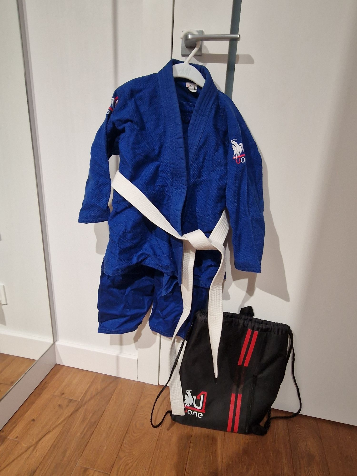 KOMPLET firmy UONE Strój do Judo Judoga Niebieski 120cm z workiem