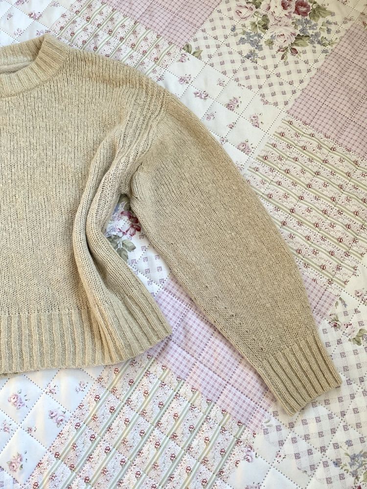 Beżowy sweter sweterek S 36 M 38 part two premium 30% wełna 30% alpaka
