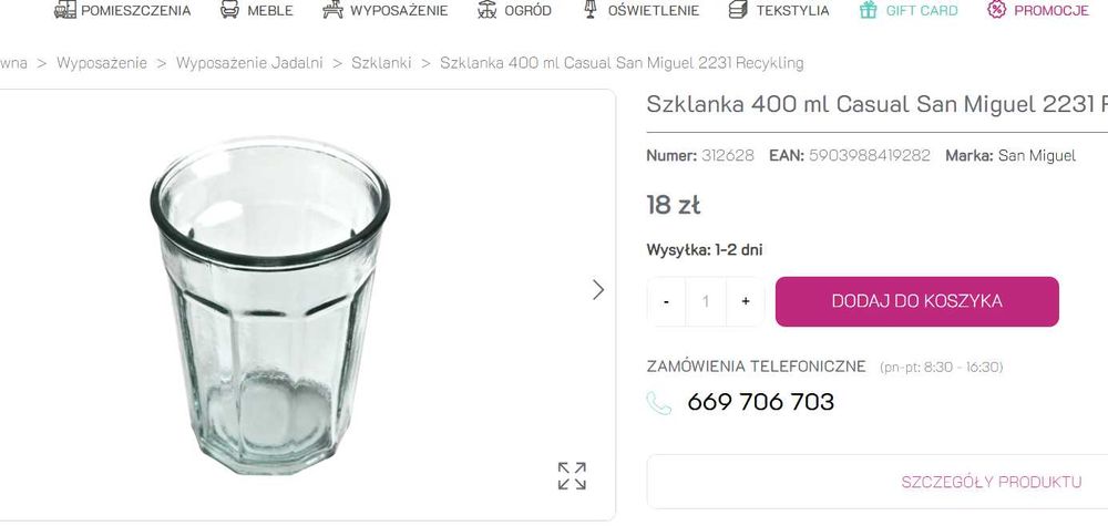 Grube szklanki 400 ml i 280 ml