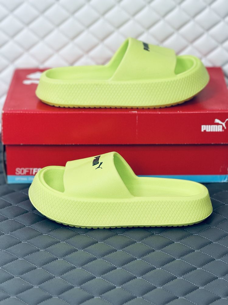 Женские салатовые шлёпанци Puma Lime Slide шлепки Пума салатовые