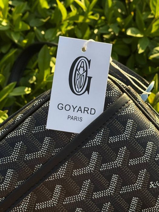 Сумка Goyard мужская через плечо барсетка черная Гоярд кожаная Paris